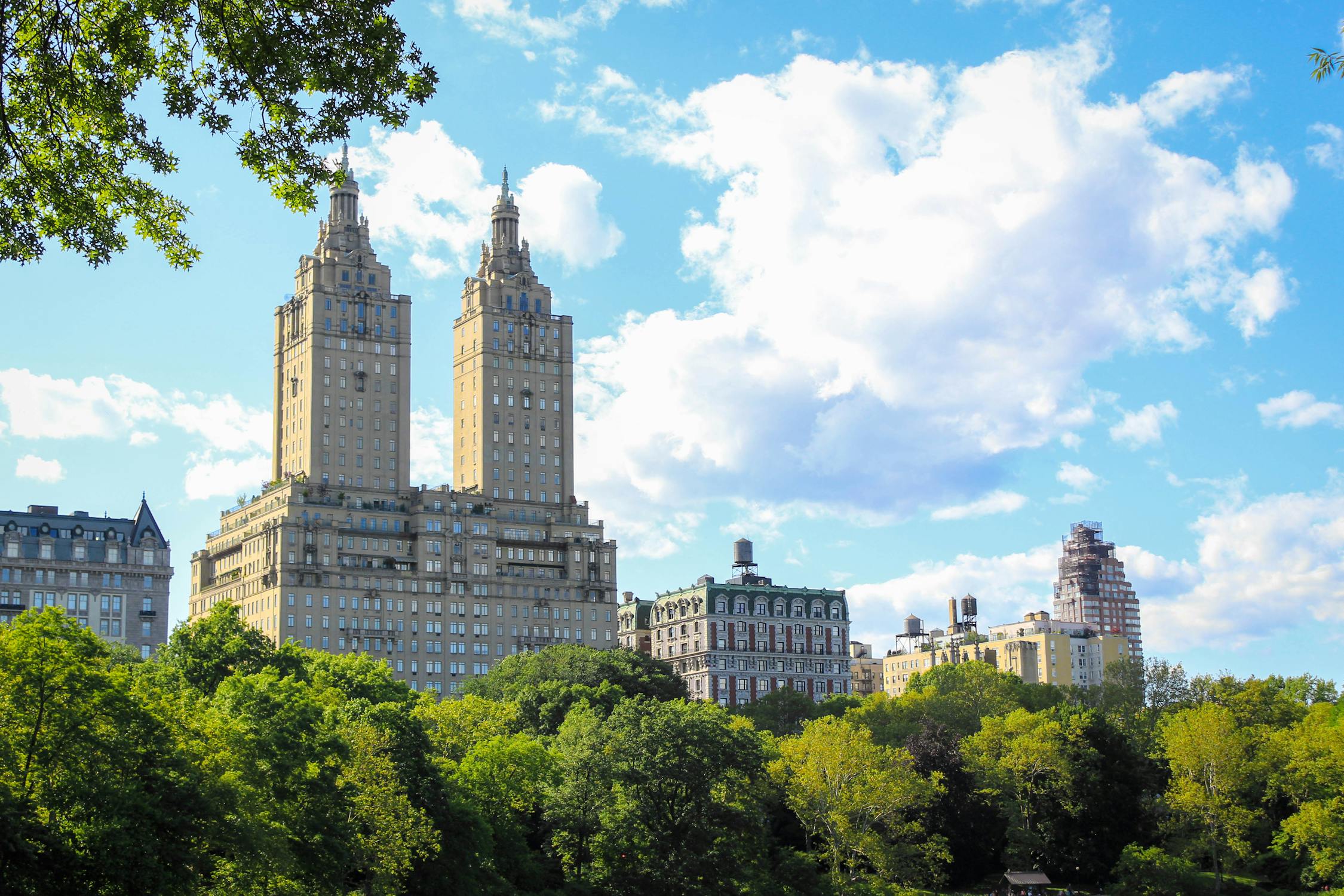 Panoramic view of historic buildings overlooking Central Park on the Upper West Side